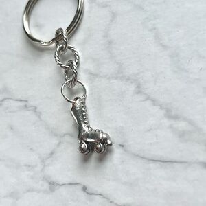 Silver Roller Skate Key Chain
